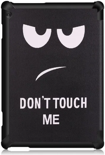 Lenovo Tab M10 HD Gen 1 Hoes Tri-Fold Book Case Do Not Touch Me Print afbeelding 3