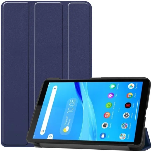 Lenovo Tab M7 Hoesje Tri-Fold Book Case met Standaard Blauw afbeelding 1