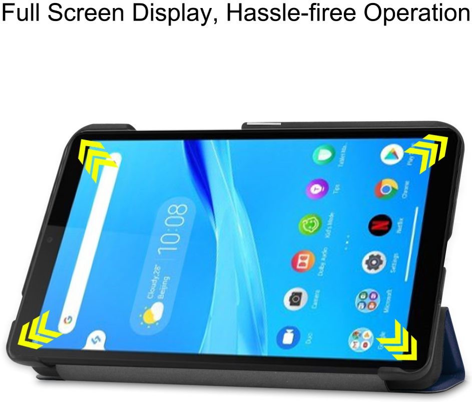 Lenovo Tab M7 Hoesje Tri-Fold Book Case met Standaard Blauw afbeelding 5