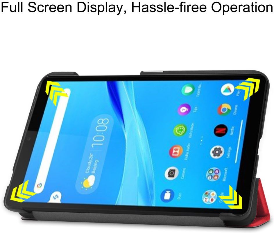 Lenovo Tab M7 Hoesje Tri-Fold Book Case met Standaard Rood afbeelding 5