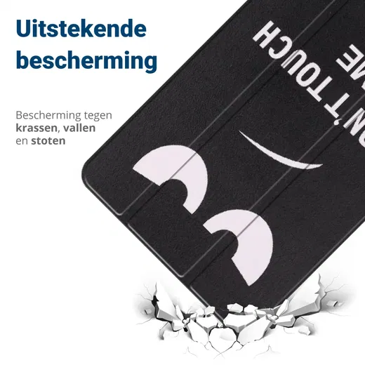 Lenovo Tab M8 Hoesje Tri-Fold Book Case met Do Not Touch Me Print afbeelding 2