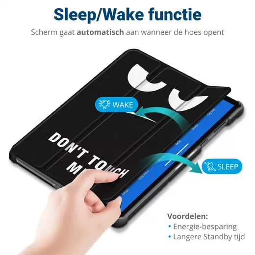 Lenovo Tab M8 Hoesje Tri-Fold Book Case met Do Not Touch Me Print afbeelding 7