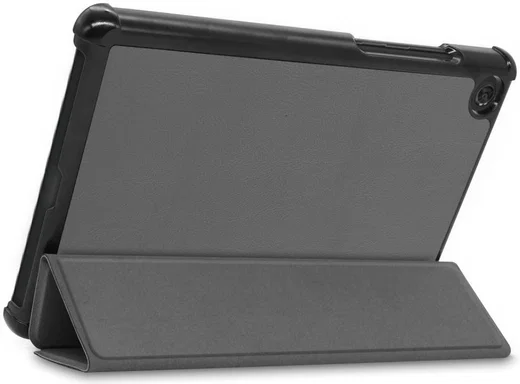 Lenovo Tab M8 Hoesje Tri-Fold Book Case met Standaard Grijs afbeelding 7