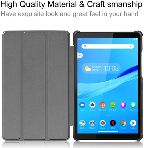 Lenovo Tab M8 Hoesje Tri-Fold Book Case met Standaard Rood afbeelding 5