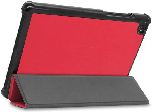 Lenovo Tab M8 Hoesje Tri-Fold Book Case met Standaard Rood afbeelding 6