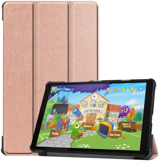 Lenovo Tab M8 Hoesje Tri-Fold Book Case met Standaard Roze Goud afbeelding 1