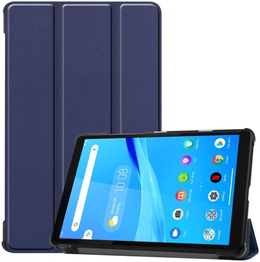 Lenovo Tab M8 Hoesje Tri-Fold Book Case met Standaard Donkerblauw afbeelding 1