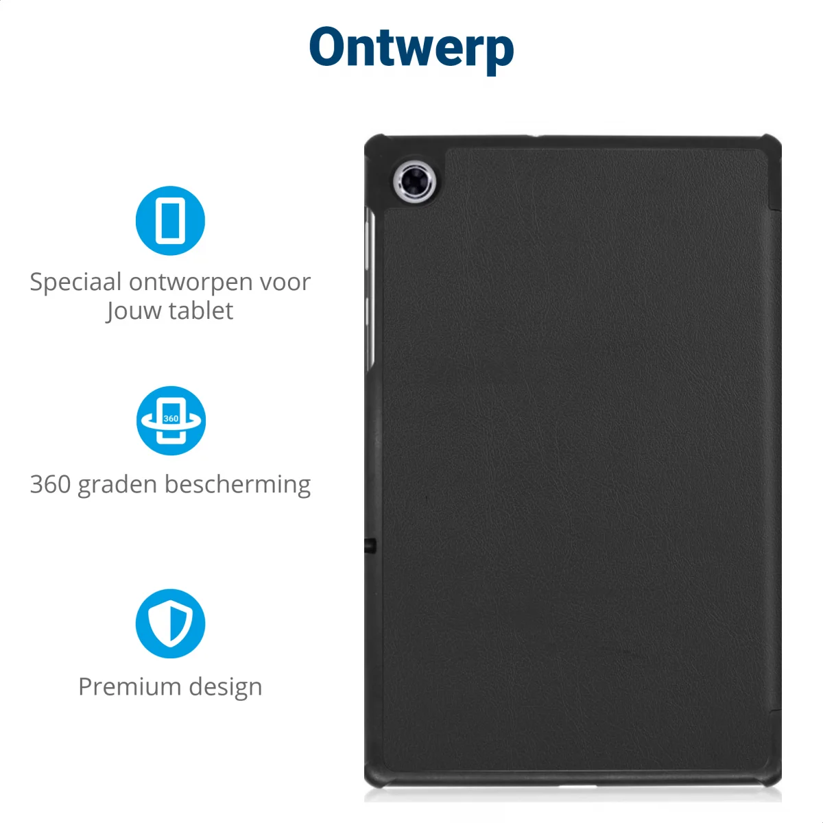 Lenovo Tab M10 Plus / FHD Plus Hoes Book Case Tri-Fold Zwart afbeelding 3