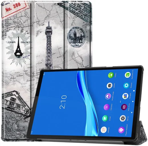 Lenovo Tab M10 Plus / FHD Plus Hoes Tri-Fold met Eiffeltoren Print afbeelding 1