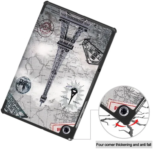 Lenovo Tab M10 Plus / FHD Plus Hoes Tri-Fold met Eiffeltoren Print afbeelding 8
