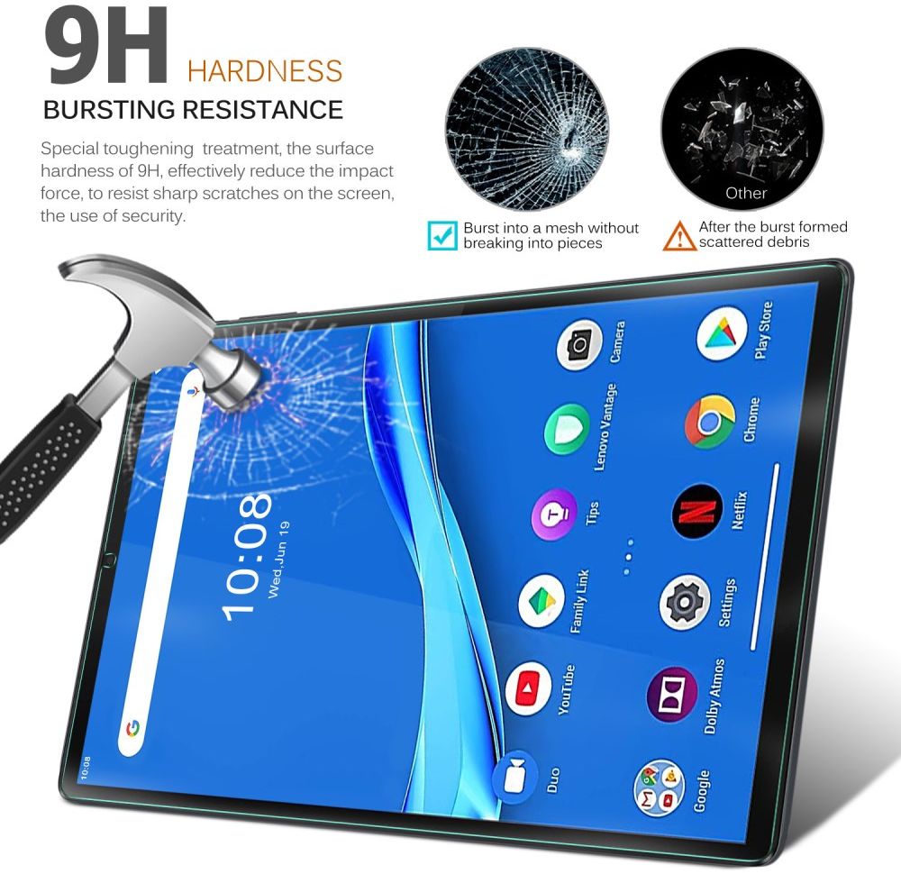 Lenovo Tab M10 Plus / FHD Plus Tempered Glass Screen Protector Clear afbeelding 3