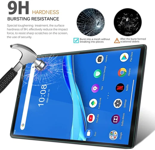 Lenovo Tab M10 Plus / FHD Plus Tempered Glass Screen Protector Clear afbeelding 3