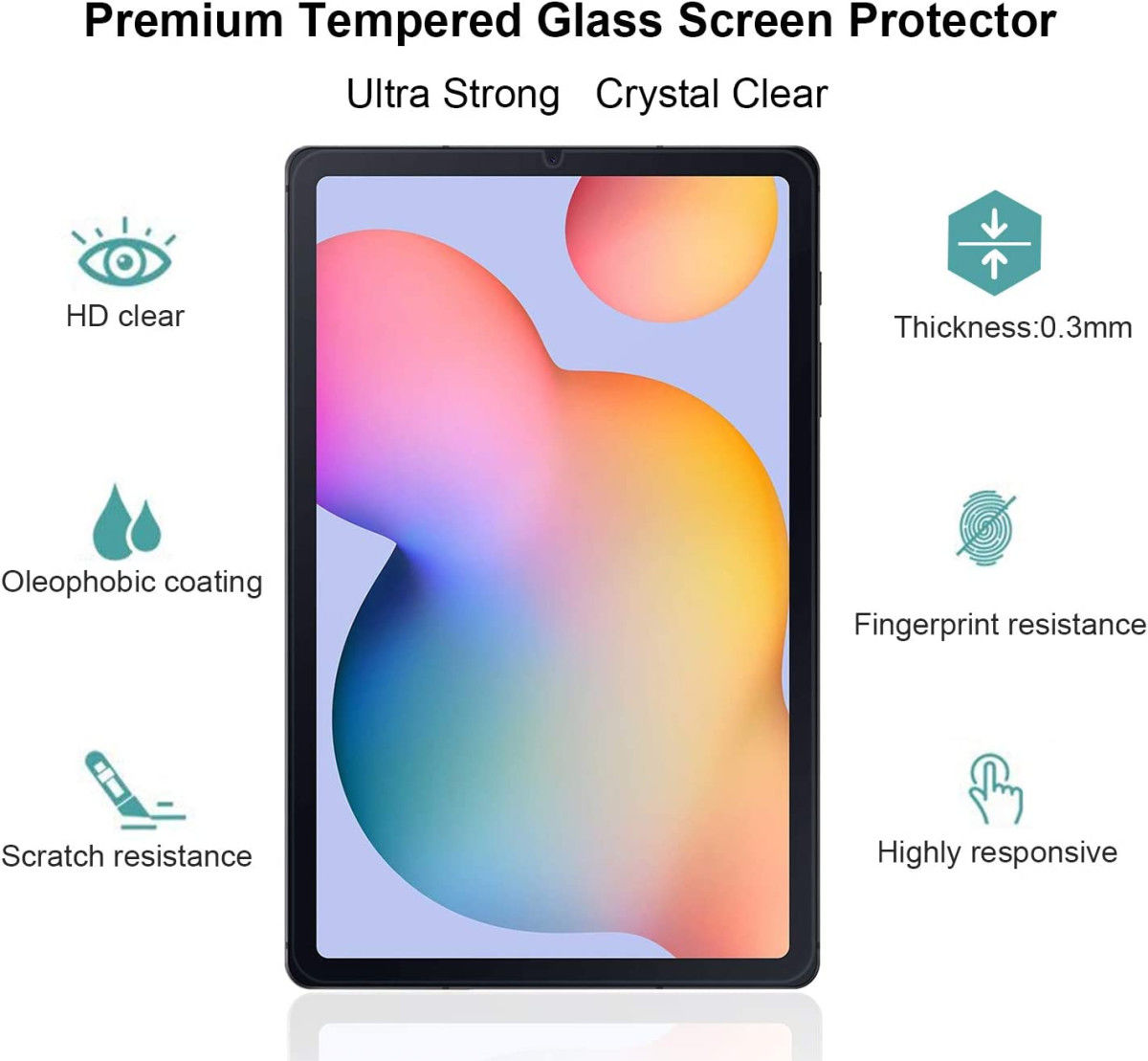 Samsung Galaxy Tab S6 Lite Tempered Glass Screen Protector afbeelding 2
