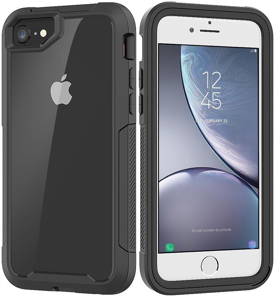 Vivid iPhone 7/ 8 / SE (2020/2022) Protectie Hoesje Transparant Zwart afbeelding 1