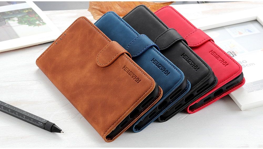 KHAZNEH iPhone 7/8/SE 2020/2022 Hoesje Retro Wallet Book Case Zwart afbeelding 11