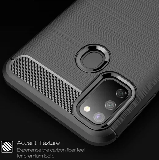 Samsung Galaxy M21 Hoesje Geborsteld TPU Zwart afbeelding 6