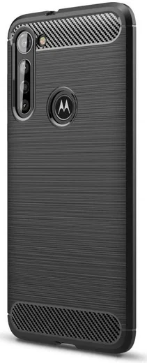Motorola Moto G8 Power Hoesje Geborsteld TPU Back Cover Zwart afbeelding 1