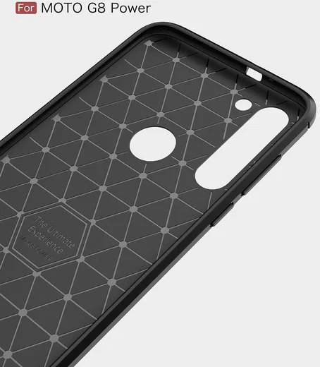 Motorola Moto G8 Power Hoesje Geborsteld TPU Back Cover Zwart afbeelding 7