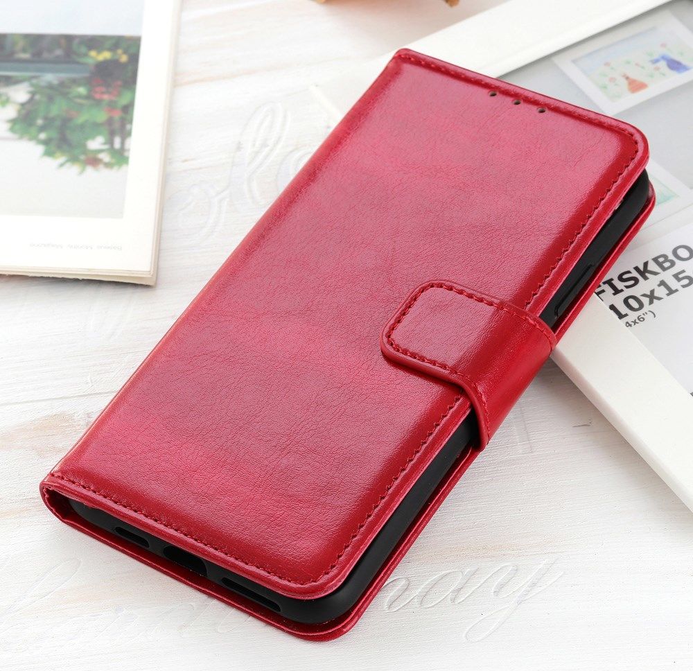 Motorola Moto G8 Power Hoesje Portemonnee Kunstleer Rood afbeelding 5