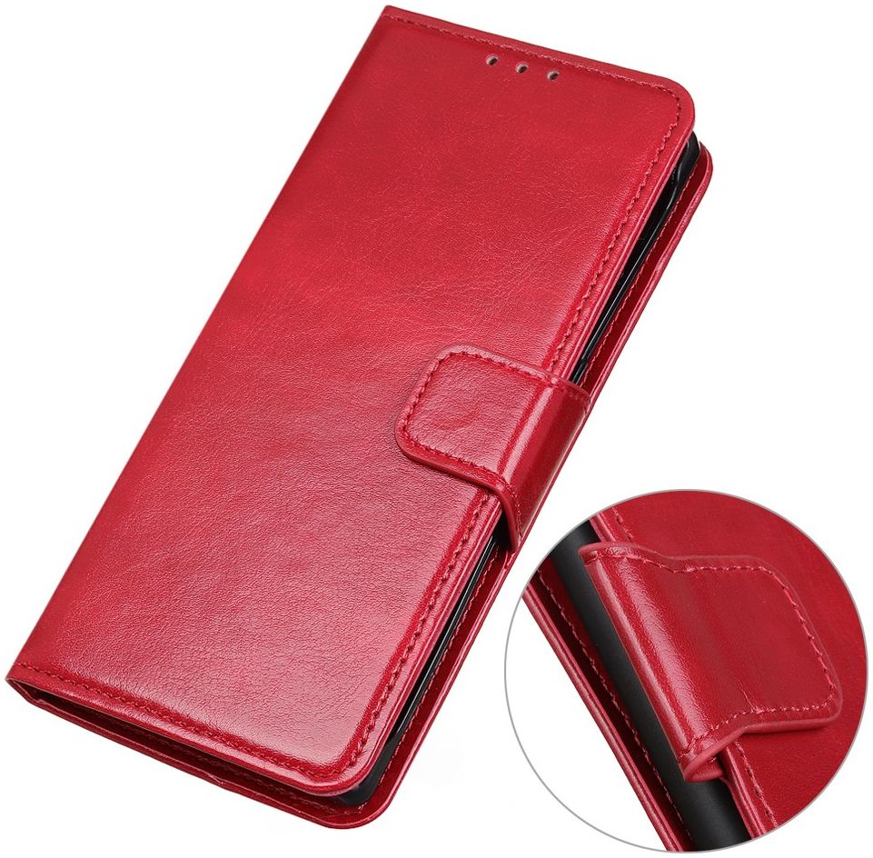 Motorola Moto G8 Power Hoesje Portemonnee Kunstleer Rood afbeelding 6