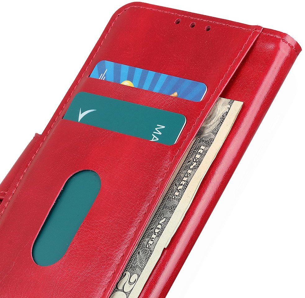 Motorola Moto G8 Power Hoesje Portemonnee Kunstleer Rood afbeelding 8