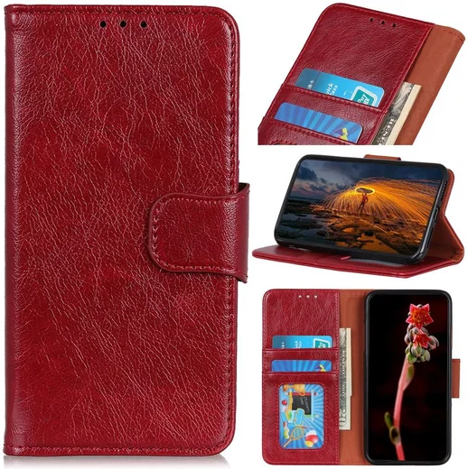 Motorola Moto G8 Power Portemonnee Hoesje Splitleer Rood afbeelding 3