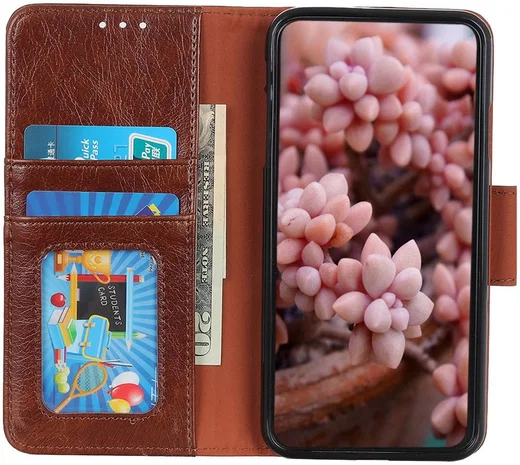 Motorola Moto G8 Power Portemonnee Hoesje Splitleer Bruin afbeelding 1