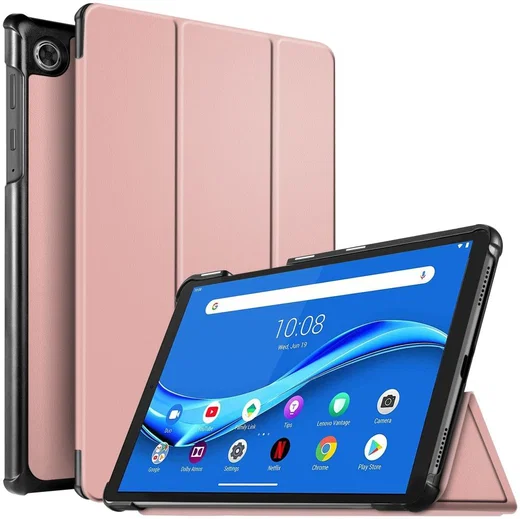 Lenovo Tab M10 Plus / FHD Plus Hoes Tri-Fold Book Case Roze afbeelding 1