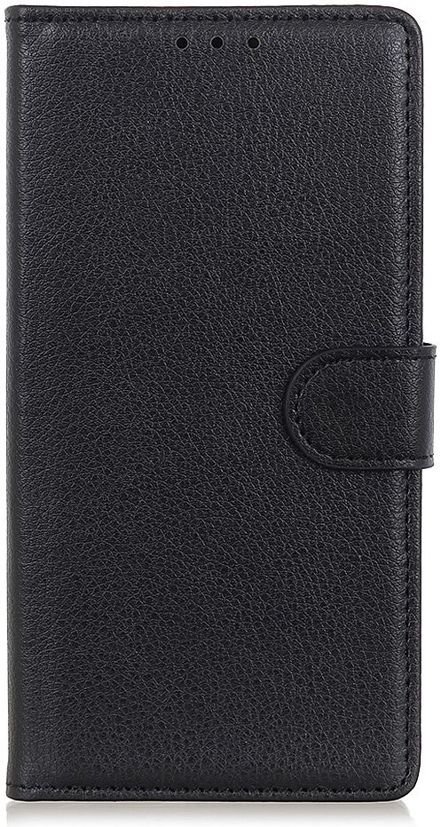 Alcatel 1S 2020 / 3L 2020 Litchi Skin Portemonnee Hoesje Zwart afbeelding 2