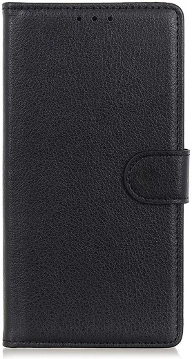Alcatel 1S 2020 / 3L 2020 Litchi Skin Portemonnee Hoesje Zwart afbeelding 2