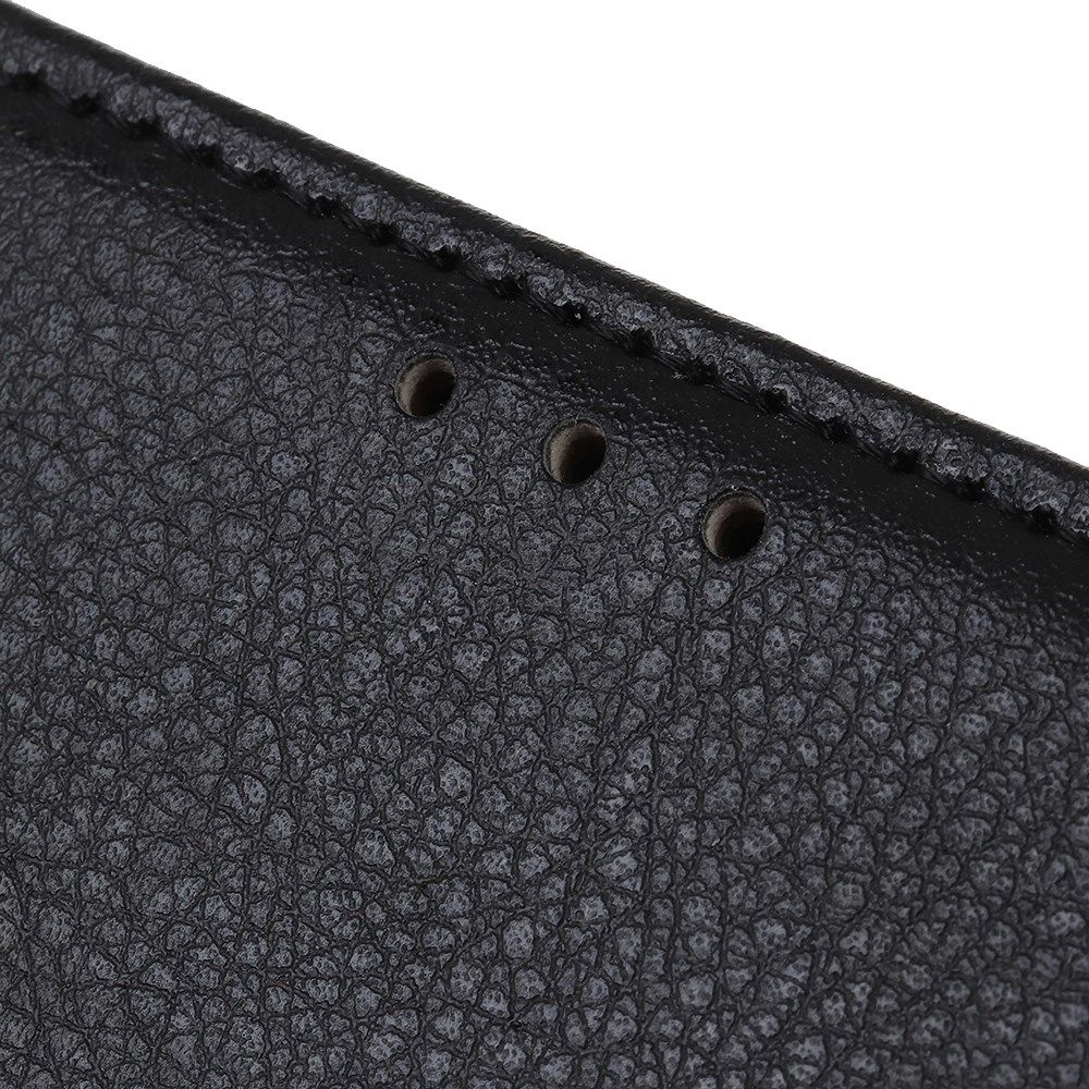 Alcatel 1S 2020 / 3L 2020 Litchi Skin Portemonnee Hoesje Zwart afbeelding 10