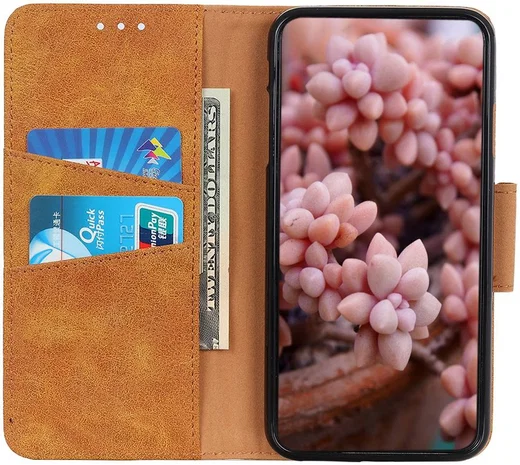Oppo Find X2 Pro Hoesje Portemonnee Splitleer Bruin afbeelding 1
