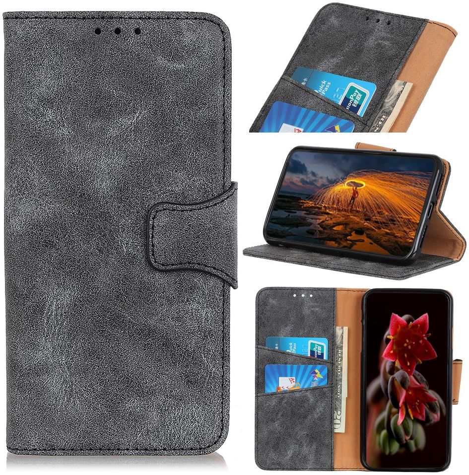 Oppo Find X2 Pro Hoesje Portemonnee Splitleer Grijs afbeelding 3