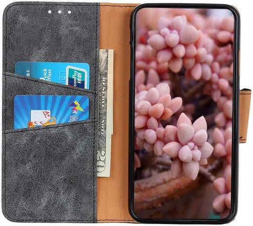 Oppo Find X2 Pro Hoesje Portemonnee Splitleer Grijs afbeelding 2