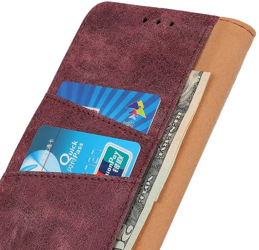 Oppo Find X2 Pro Hoesje Portemonnee Splitleer Rood afbeelding 7