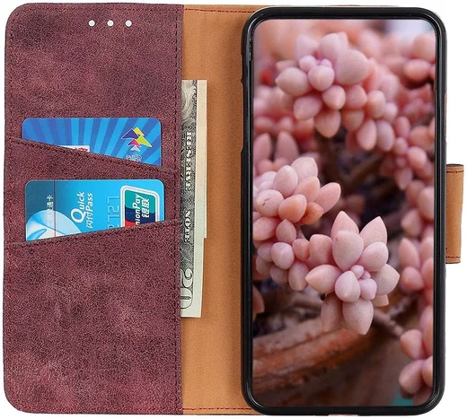 Oppo Find X2 Pro Hoesje Portemonnee Splitleer Rood afbeelding 1