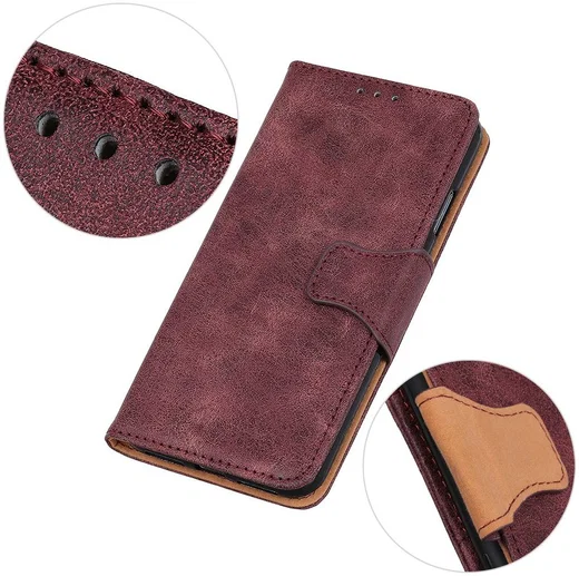 Oppo Find X2 Pro Hoesje Portemonnee Splitleer Rood afbeelding 9