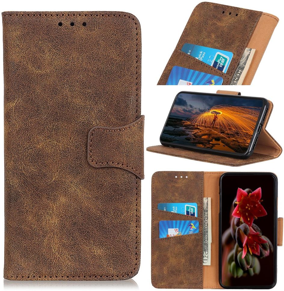 Oppo Find X2 Pro Hoesje Portemonnee Splitleer Donkerbruin afbeelding 3