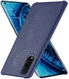 Oppo Find X2 Kunstleren Hoesje met Krokodil Textuur Donkerblauw afbeelding 2