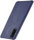 Oppo Find X2 Kunstleren Hoesje met Krokodil Textuur Donkerblauw afbeelding 3