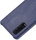 Oppo Find X2 Kunstleren Hoesje met Krokodil Textuur Donkerblauw afbeelding 4