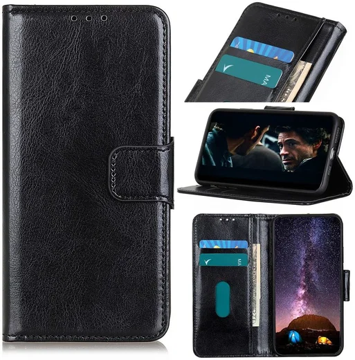 Oppo Find X2 Hoesje Portemonnee Kunstleer met Standaard Zwart afbeelding 10