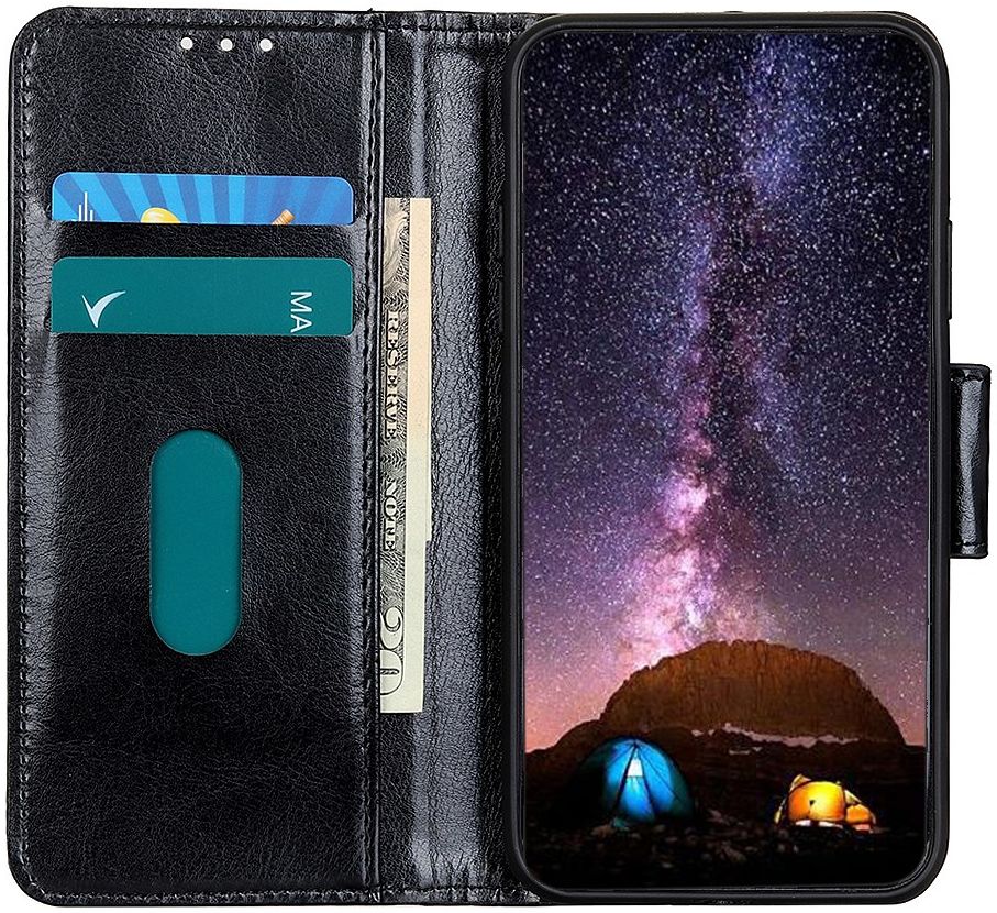 Oppo Find X2 Hoesje Portemonnee Kunstleer met Standaard Zwart afbeelding 2