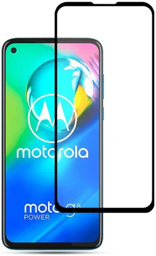 Motorola Moto G8 Power Tempered Glass Screen Protector Zwart afbeelding 1