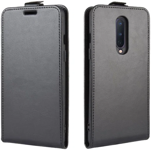 OnePlus 8 Hoesje Verticaal Flip Zwart afbeelding 2