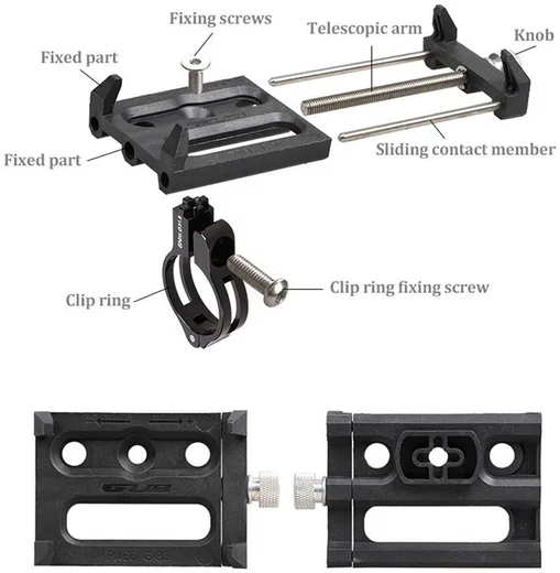 GUB G84 Universele Plastic Telefoonhouder voor Fiets Zwart afbeelding 11