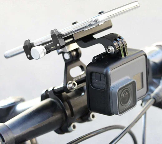GUB G99 Universele Telefoonhouder Fiets Stuurpen met GoPro Mount Zwart afbeelding 1