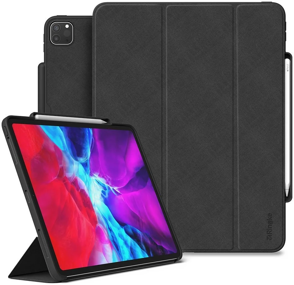 Ringke Smart Case iPad Pro 12.9 2018 / 2020 Hoesje met Standaard Zwart afbeelding 1