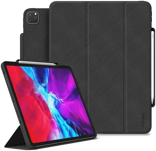 Ringke Smart Case iPad Pro 12.9 2018 / 2020 Hoesje met Standaard Zwart afbeelding 1