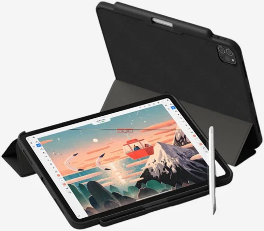 Ringke Smart Case iPad Pro 12.9 2018 / 2020 Hoesje met Standaard Zwart afbeelding 2
